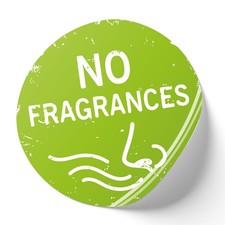 Adesivo "No fragrances" verde 20 cm vetrina etichettatura alimentare R001