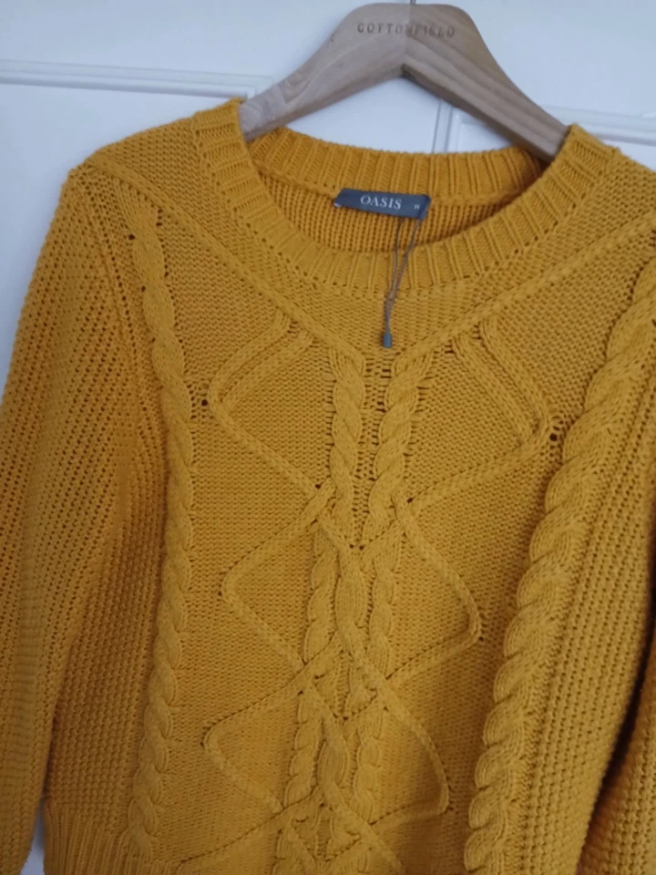 Oasis  short  mustard yellow  ladies jumper pullover uk 10 8 M - Image 3 of 4