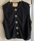 Double D Ranch 2 Piece Set-Black-Large -Maxi Broom Skirt & Crinkle Vest-Conchos  — photo 2
