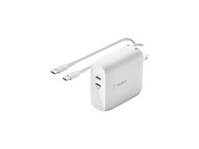BELKIN WCH003DQ2MWH-B6 White BOOST CHARGE Dual USB-C GaN Wall Charger 68W 