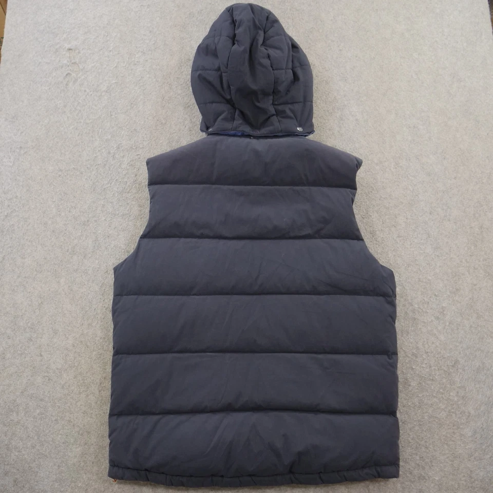 Scotch & Soda Puffer Chaqueta Chaleco Para Hombres Extra Grande Azul Abajo Con Capucha Logo Cremallera Foto 2 de 4