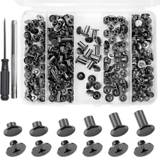 122 Pack Snap Button Kit, 6 Sizes Chicago Screws Leather Assorted Kit, for DIY L