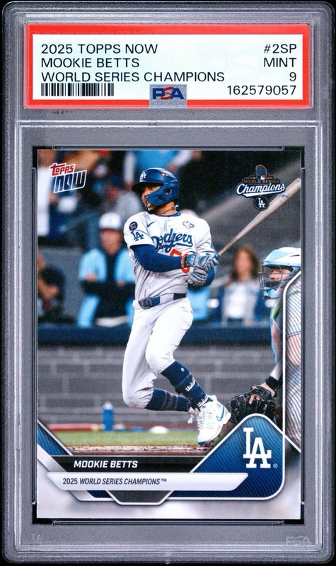 PSA 9 Mookie Betts #2SP 2025 Topps Now Dodgers World Series