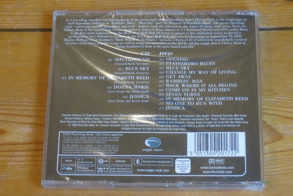 NEW/SEALED CD & DVD - Dickey Betts & Great Southern – Back Where It All Begins - Image 2 of 2