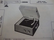 Original Sams Photofact Manual ARVIN 71P19 608 