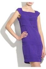 DIANE von FURSTENBERG MERLE ULTRAVIOLET  PLEATED SILK DRESS - US 6 - UK 10 - NWT