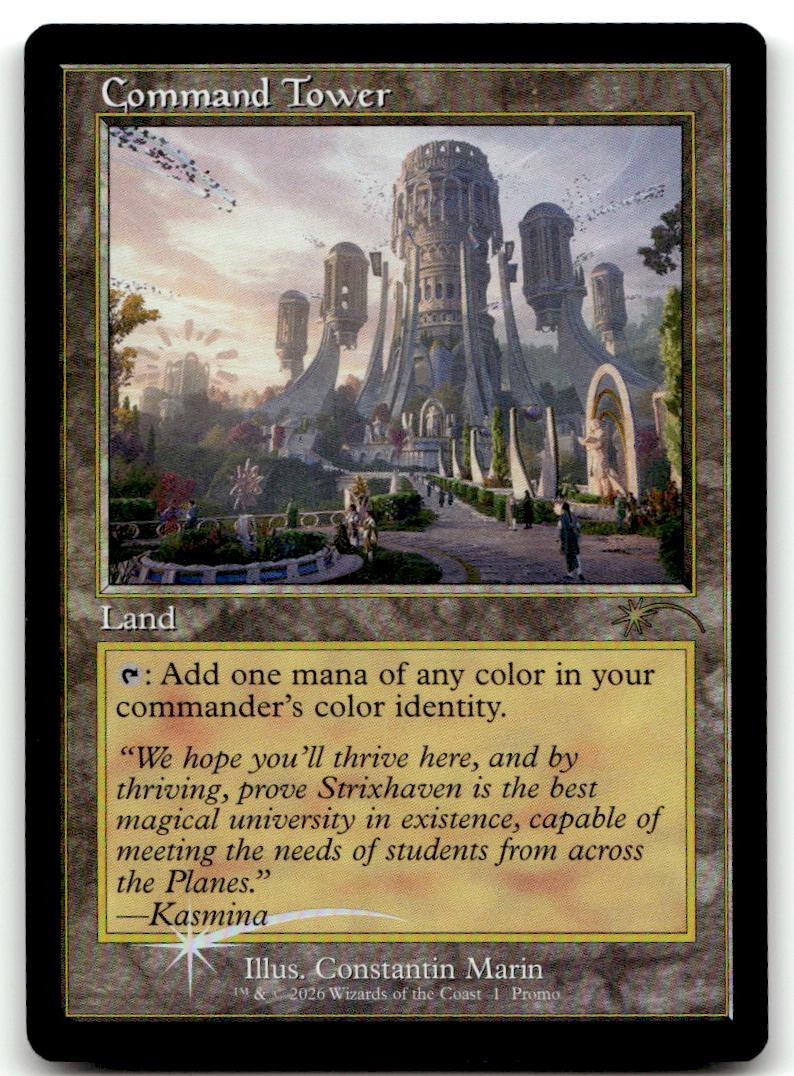Command Tower (Strixhaven: Omens of Chaos) #1 (Foil) LP Media Promos Magic MTG