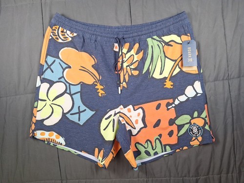 Roark Board Shorts Shorey 16" Shell Cove XL Dark Navy Floral Swim Surf Hawaiian - Picture 2 of 13