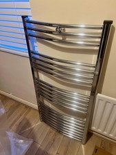 Torino Heated Towel Rail in Chrome 600 x 1200mm Curved Bars