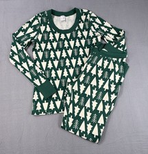 Hanna Andersson Pajama Set Womens Small Organic Cotton Green Tree Print