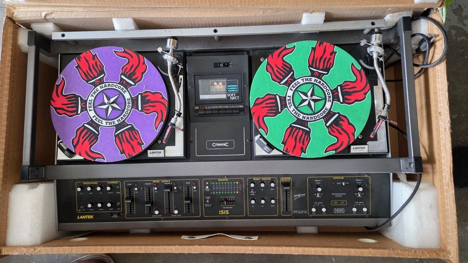 CITRONIC CL300D DJ TURNTABLES WITH BUILT IN CASSETTE DECK. VINTAGE, VERY RARE! 