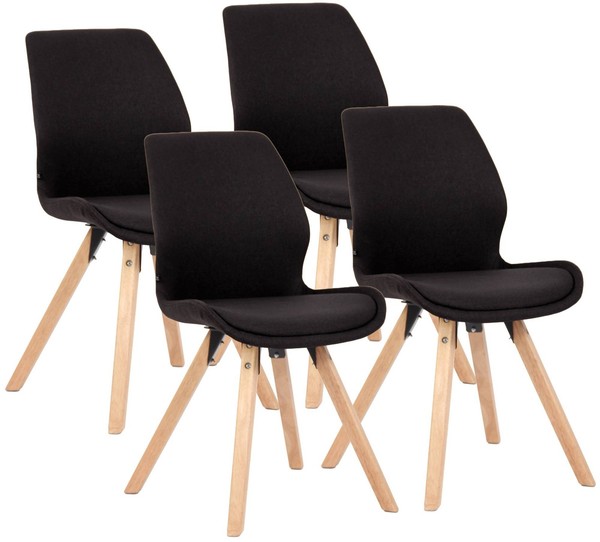 4Er Set Stuhl Luna Stoff Schwarz-image