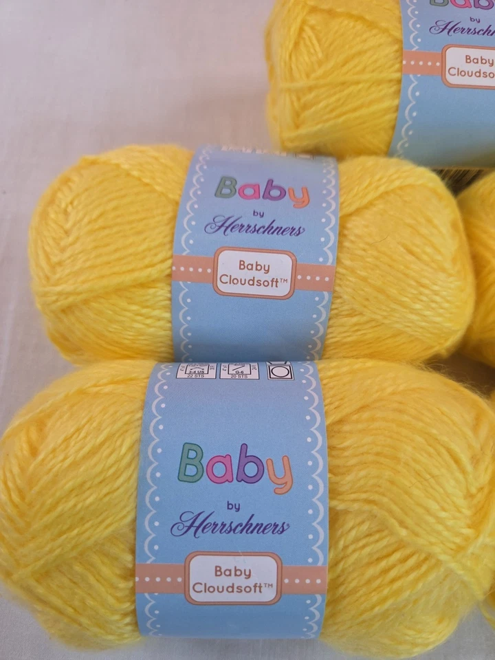 Lote de 5 Hilos Herrschners Baby Cloudsoft en Limón (Amarillo Suave) Deportivos 1.75oz NUEVO Foto 2 de 4