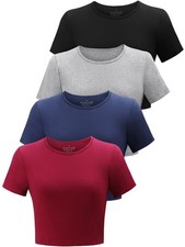 Kole Meego Cotton Workout Tops for Women Crop Tops Trendy Going Out Tops Gym ...