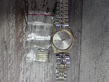 Tissot Seastar Herrenarmbanduhr 90er Jahre Stahl/Gold Quarz Datum volle Bandläng