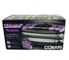 CONAIR XTREME INSTANT HEAT 8 Jumbo 4 Super Jumbo Flocked Rollers Super Clips-NEW