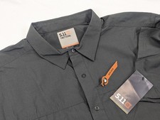 5.11 Tactical Shirt Mens XL Black Wyatt Button Snap Short Sleeve Rapid Entry 511