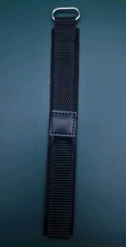 18mm NYLON BLACK FABRIC ADJUSTABLE WATCH STRAP HOOK & LOOP, SMART WATCH