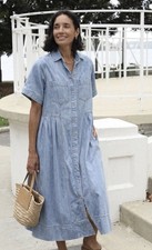 Maye Montana Denim Shirt Dress Blue Size XL Pockets Midi
