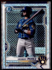 2021 Bowman Chrome Prospects Baseball Mojo Hedbert Perez Brewers BCP-203