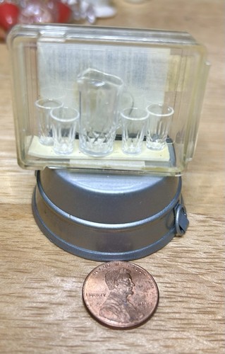 Clear Pitcher & Tumblers CHRYSNBON Dollhouse Miniature 1:12 Scale US SHIPPER - Picture 3 of 3