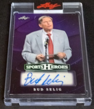 2026 Leaf Sports Heroes Bud Selig Auto Purple Refractor /8