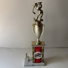 Vintage Golf Trophy Most Honest Golfer White Carrara Marble Base  — photo 5