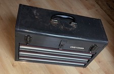 Vintage Original Craftsman Metal Toolchest Box W3 Sliding Drawers Clean No Rust Vintage Original Craftsman Metal Toolchest Box W3 Sliding Drawers Clean No Rust