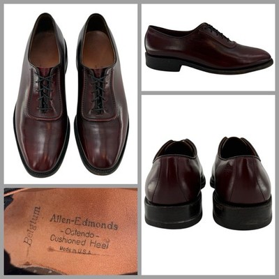 Allen Edmonds Belgium Oxford Dress Shoes Men Sz 9 C Burgundy Lace