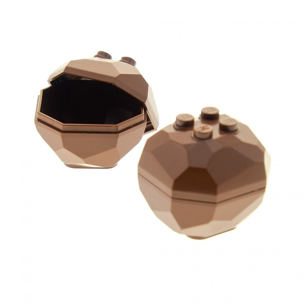 2x Lego Rock Stone 4x4x3 Brown Octagonal Rock Block 42291 30293 30294c01