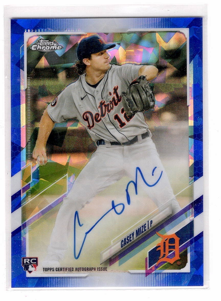 2021 Topps Chrome Sapphire Rookie RC Auto Casey Mize #RA-CM SP | Detroit Tigers
