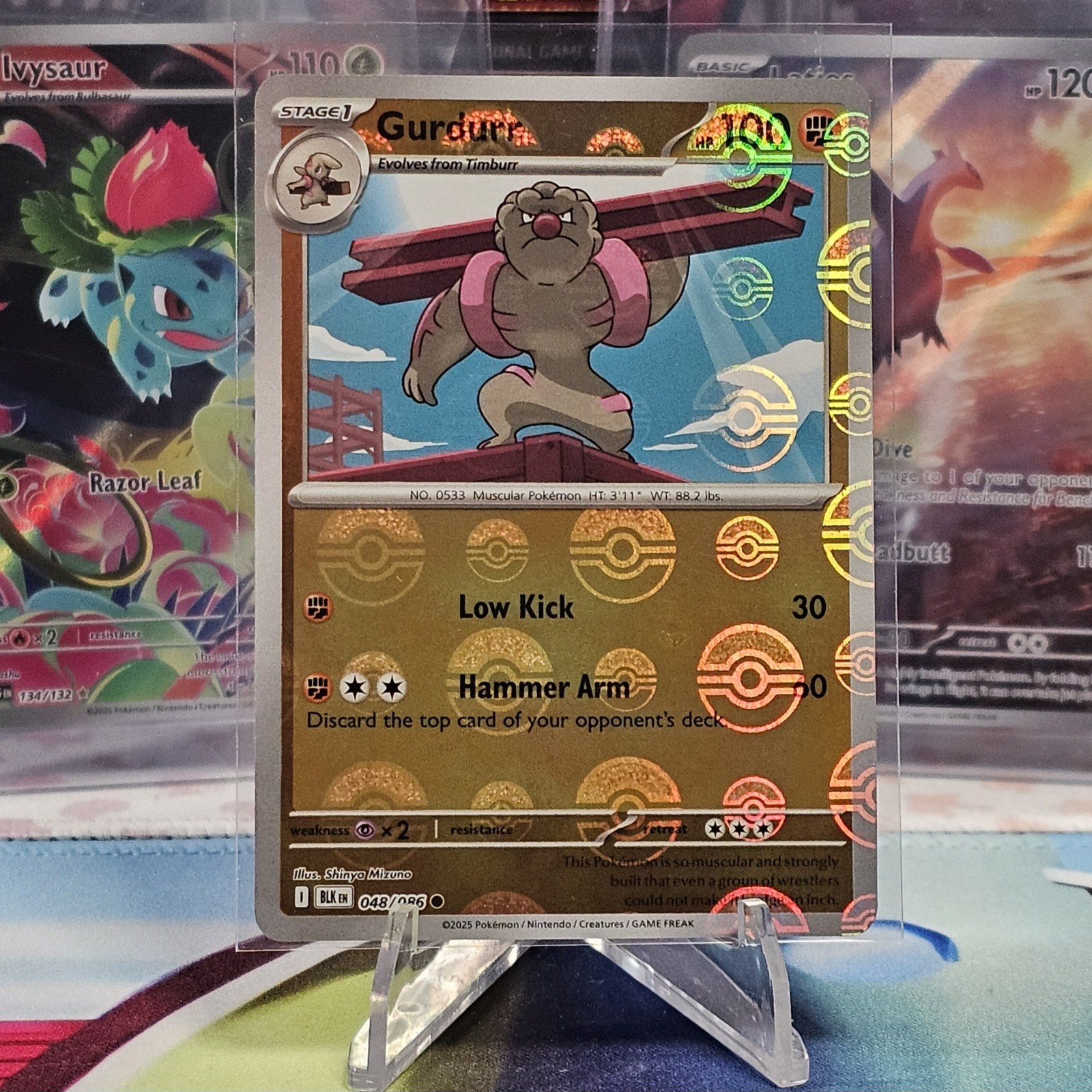 Gurdurr 048/086 Pokeball Reverse Holo Pokemon TCG Sv10.5: Black Bolt NM/M