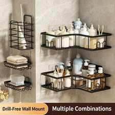 Adhesive Shower Caddy Organizer Corner Shelves Bathroom Storage Rack Soap Holder