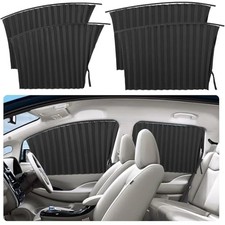 4 Pcs Car Side Window Sun Shades - Car Magnetic Track Blinds Curtains, Car