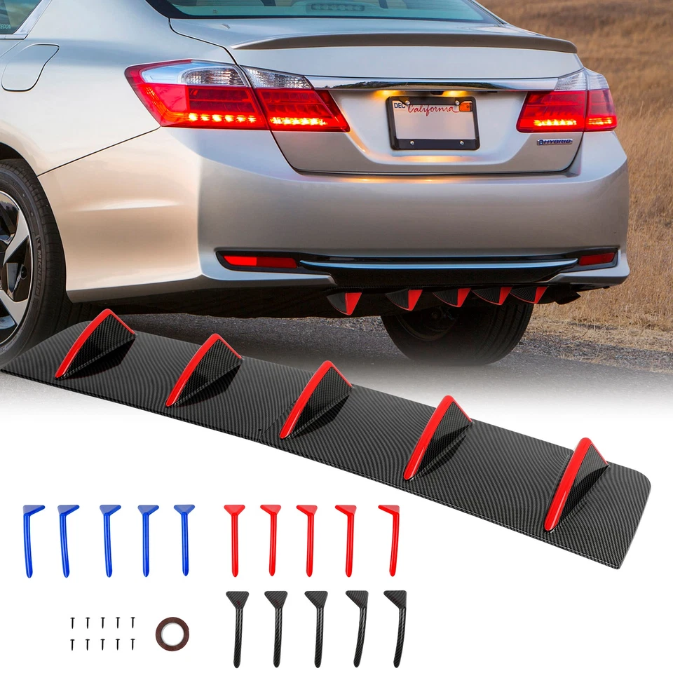 Alerón difusor parachoques trasero de carbono Shark 5 aletas para Mercedes-Benz SL55 SL63 AMG Foto 4 de 4