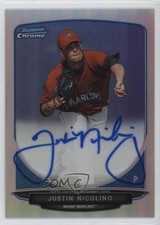 2013 Bowman Chrome Prospects Refractor /500 Justin Nicolino #BCP-JN Auto sh7