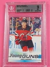 2019-20 Upper Deck #201 Jack Hughes Young Guns Rookie Card - BGS 9. rookie card picture