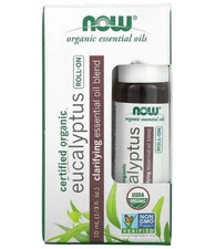 NOW Essential Oils - Certified Organic Eucalyptus Roll-On, 1/3 fl oz 10 ml by