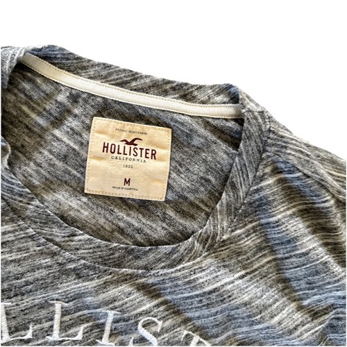 Hollister California t shirt womens medium y2k Heather Gray Cotton marled tee - Picture 3 of 4