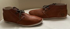 Fred Perry - Womens Lovely Leather Lace-Up Flat Shoes in Brown/Size: UK 5/Used