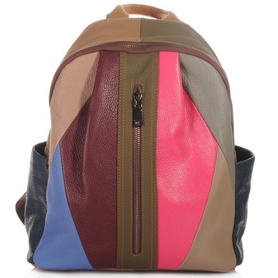 Backpack Shoulder Satchel Bag Genuine Leather Cyty Back Patchwork 30660