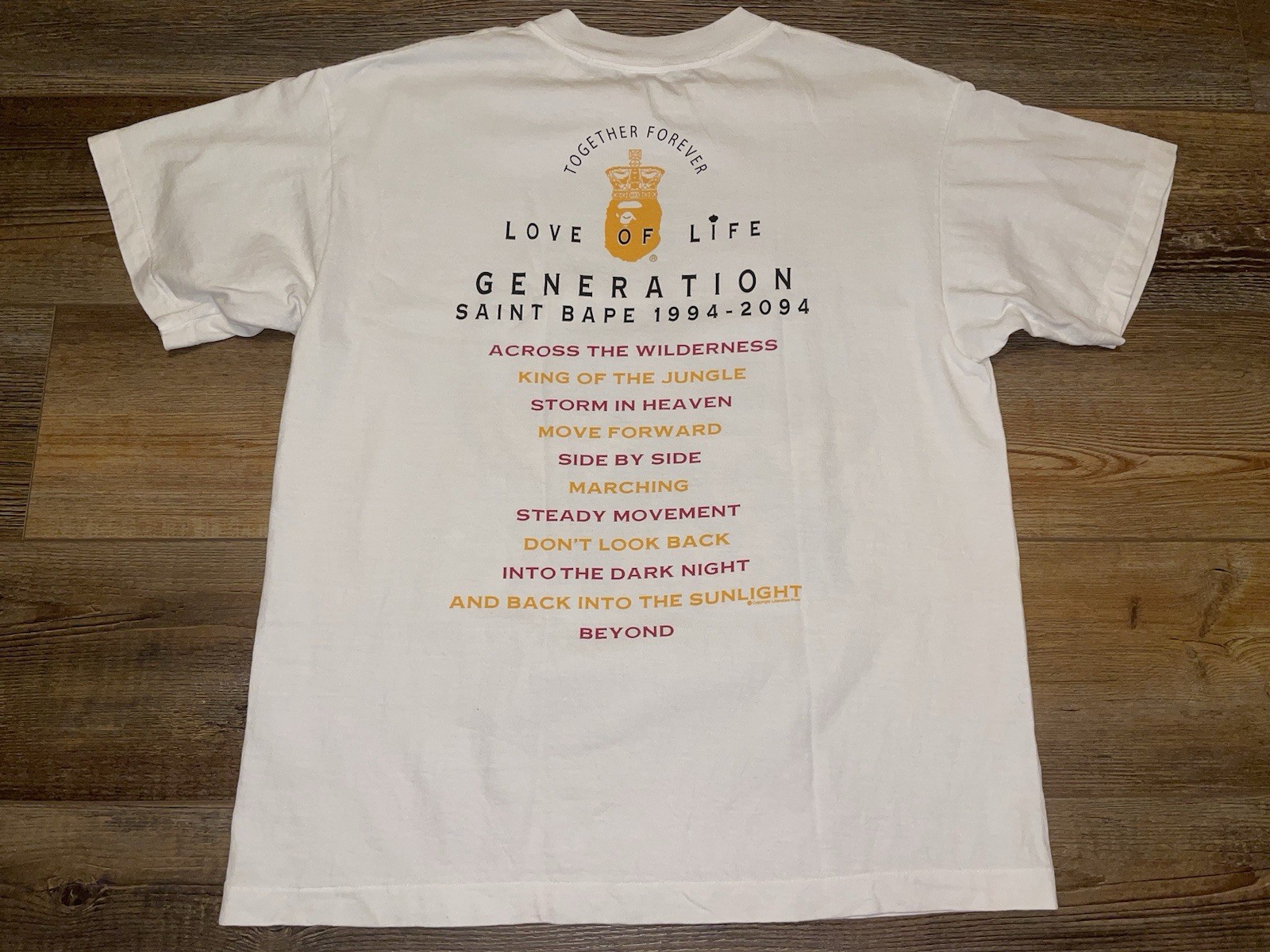 A Bathing Ape BAPE X Saint Michael Mxxxxxx Tee Shirt Mens Small Designer Fashion thumbnail 2