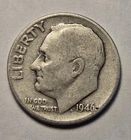 1946 Roosevelt Dime - 90% Silver Coin, First Year, Good G - Exact Coin Shown