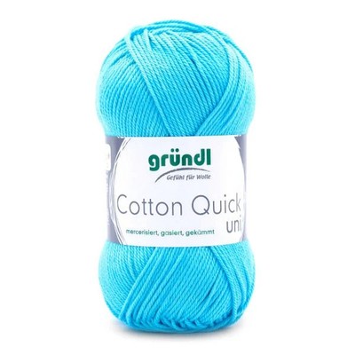 Gründl Wolle Cotton Quick 50 g uni wasserblau  Wolle