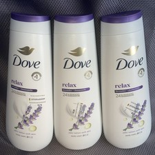 LOT of 3 Dove Relax Body Wash with Lavender Oil Chamomile, 20 fl oz
