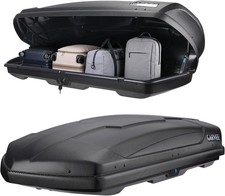 13.5 Cubic Feet Dual-side Opening Hard Shell Rooftop Cargo Box 135lbs 2 Straps