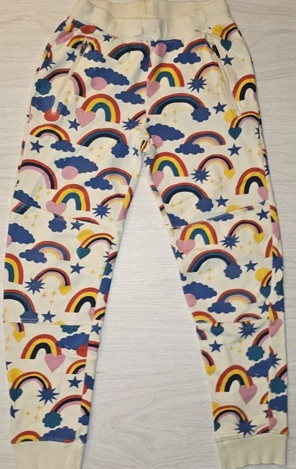 Rare Hanna Andersson Terry sweatpants Hearts, Rainbows, Stars Sz 12 Fun EUC - Image 2 of 4
