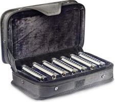 Stagg BJH-B20 7pc Blues Harmonica Set with Case - Keys of A, Bb, C, D, E, F G