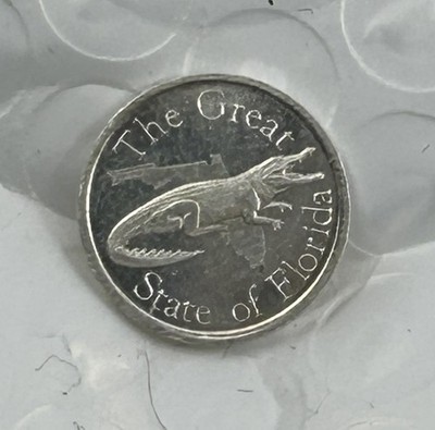 The Great State of Florida Silver .999 1 Gram ''Alligator'' Round  .