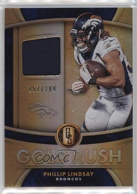 2020 Panini Gold Standard Gold Rush Relics /199 Phillip Lindsay #GR10 r9d